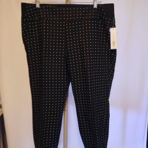 NEW Investments Petites  Black Park Ave Fit Secret Support Ankle Pants 16P
